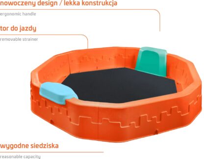 Piaskownica plastikowa 150x150x25cm JASNO NIEBIESKA + pokrowiec 1-040451 Domelo