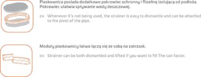 Piaskownica plastikowa 150x150x25cm JASNO NIEBIESKA + pokrowiec 1-040451 Domelo
