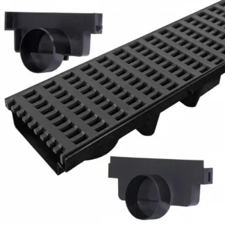 ZMM Maxpol Odpływ liniowy do Garażu 5m Krata GRID Grafit PVC 63x131mm B125 do 12,5Tony 44025M