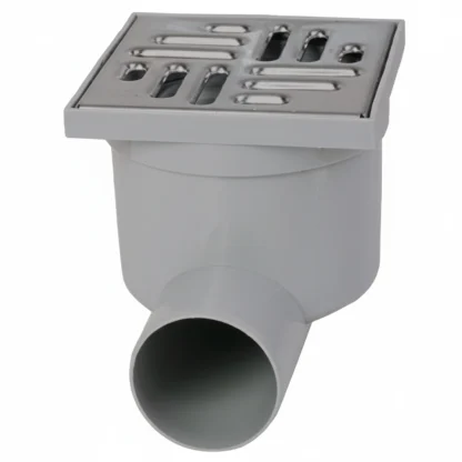 ZMM Maxpol Kratka odpływowa 10×10 Stal - wpust podłogowy, Ø50 boczny, wys. 125 mm 02161