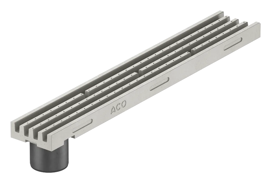 Odwodnienie grzebieniowe ACO Multislot 150 Szary z króćcem H5 cm Odwodnienie grzebieniowe ACO Multislot 150 Szary z króćcem H5 cm