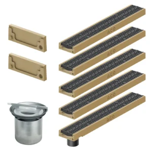 Odpływ liniowy do garażu z syfonem 5 m C250 Polimerobeton ACO Deckline H6 cm