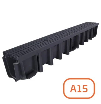 Odwodnienie liniowe Max-Drain 1000x148x131 mm A15 Ruszt PP Line Czarny