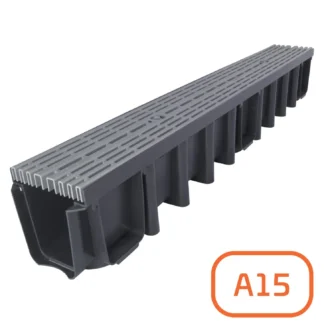 Odwodnienie liniowe Max-Drain 1000x148x131 mm A15 Ruszt PP Line Popiel