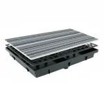 ZMM Maxpol Wycieraczka systemowa 60x40 z odpływem, kratka - stal/szczotka/guma 01834