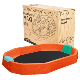 Piaskownica plastikowa Duża 224,5x150x25cm Kolor POMARAŃCZOWA + pokrowiec