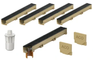 Odpływ liniowy do garażu z syfonem 5 m B125 Polimerobeton ACO Euroline H10 cm